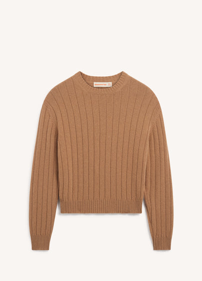 Rooney Rib Crewneck in Camel