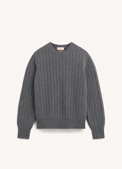 Mens Rooney Rib Crewneck in Derby Grey