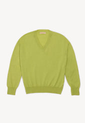 Tahra Cashmere V-Neck in Lime