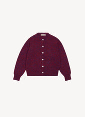 Ada Mouline Crewneck Cardigan in Poppy and Port