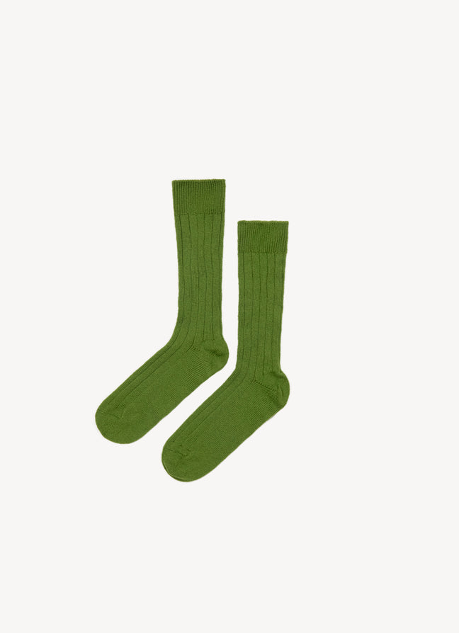 Cora Cashmere Socks in Pickle Green
