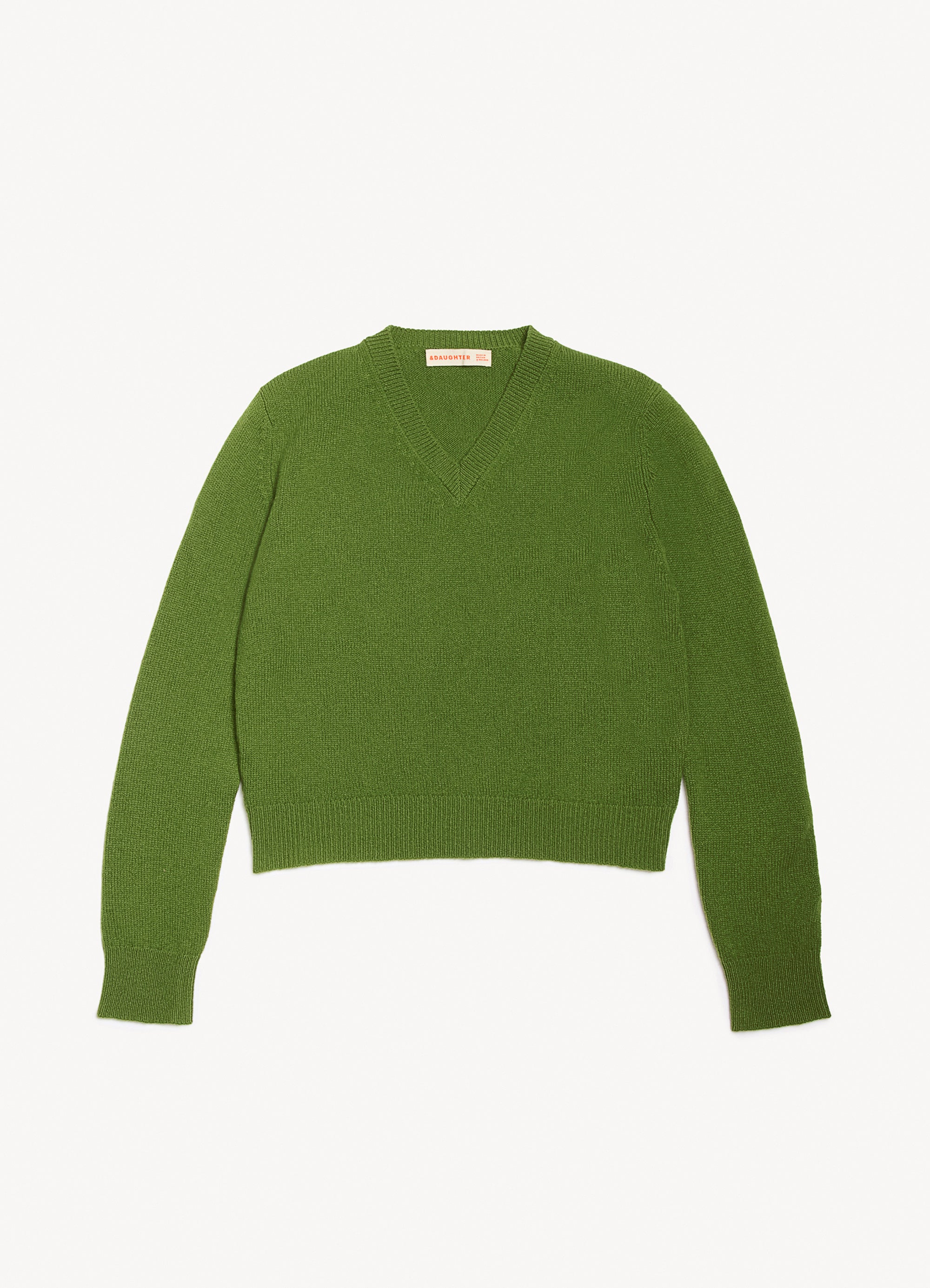 Sligo Shrunken V-Neck in Pickle Green – &Daughter