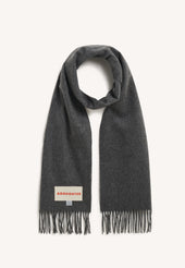 Fringed Cashmere Scarf in Derby Grey