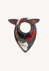 Argyle Foulard in Derby Grey with Red