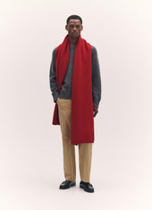 Mens Brea Blanket Scarf in Ruby Red