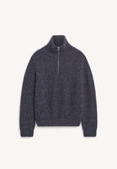 Mens Rowan Rib Half Zip in Navy Marle