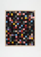 Winter Market Patchwork Hand Intarsia Geelong Baby Blanket in Multi