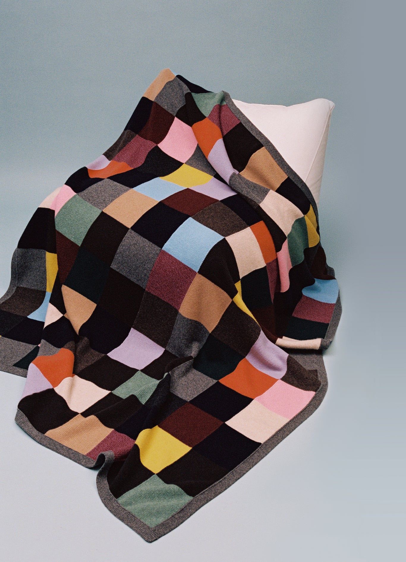 Patchwork Hand Intarsia Geelong Blanket in Multi &Daughter